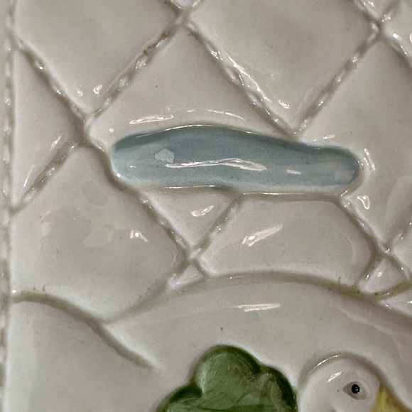 1982 Otagiri Duck Barn Ceramic Tile Wall Hanging Plaque Trivet 7 inch Square - Picture 3 of 4